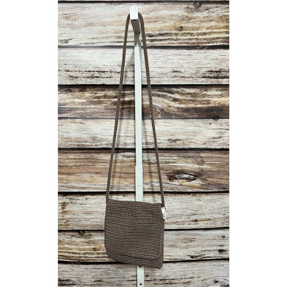 The Sak Vintage Little Tan Crochet Crossbody Flap Purse
